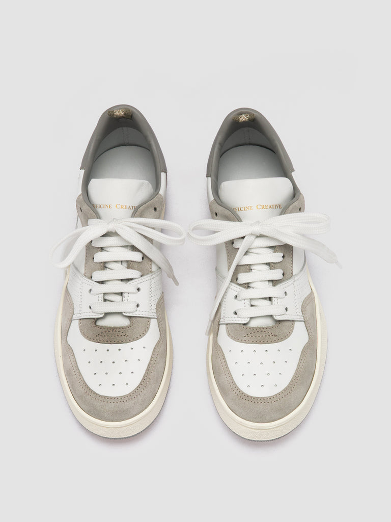MOWER 120 - White Leather and Suede Low Top Sneakers
