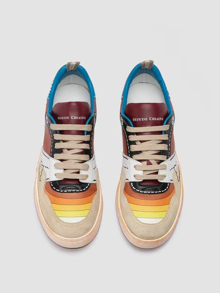 FEMME NEO PSYCHEDELIC SUN 241 - Multicolour Leather and Suede Low Top Sneakers