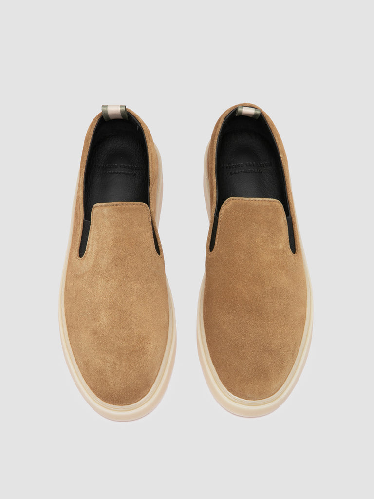 MUSKRAT 102 - Brown Leather Slip-on Sneakers