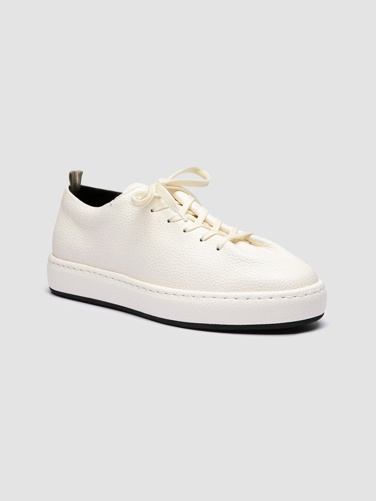 NEBULA 001 - White Leather Low Top Sneakers