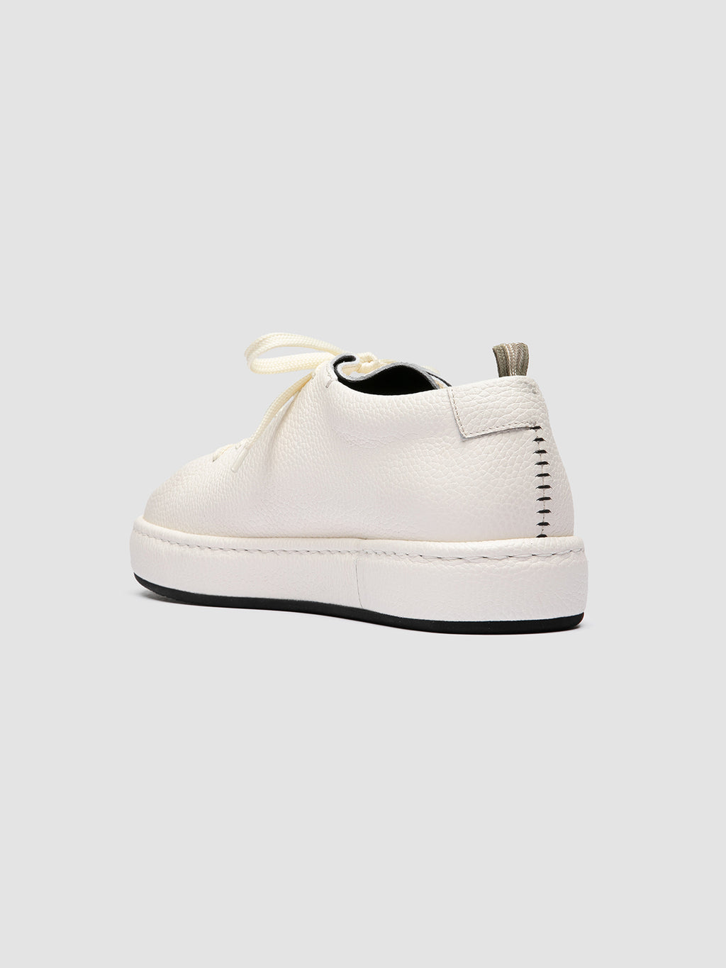 NEBULA 001 - White Leather Low Top Sneakers - image 4,side view