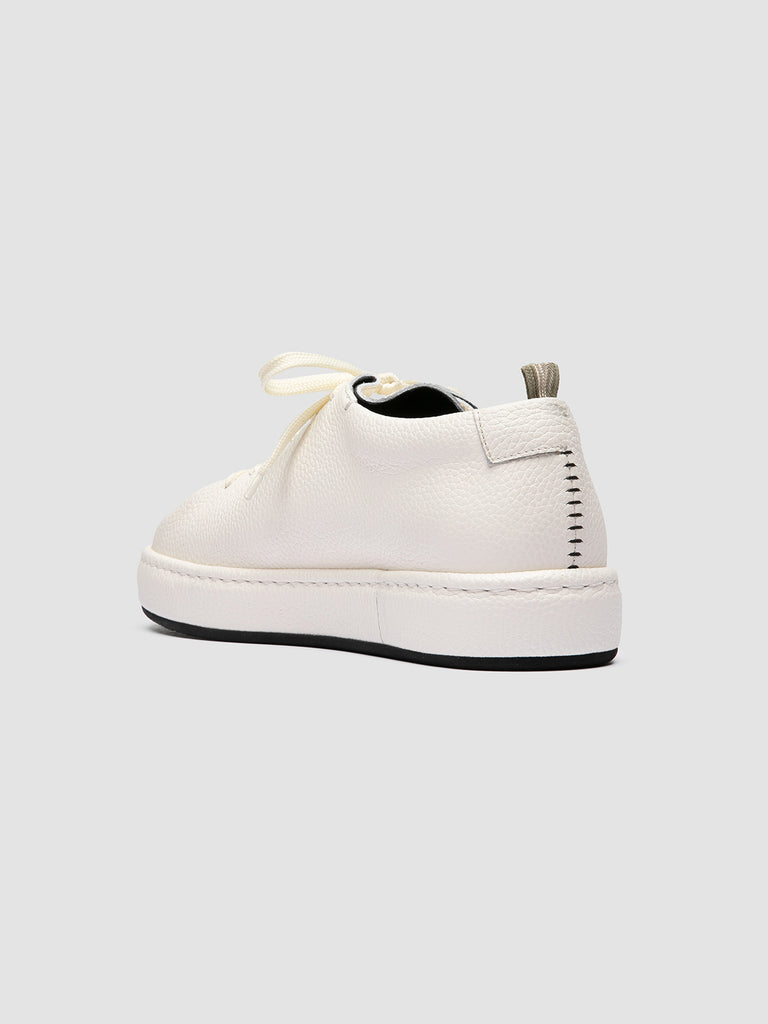 NEBULA 001 - White Leather Low Top Sneakers