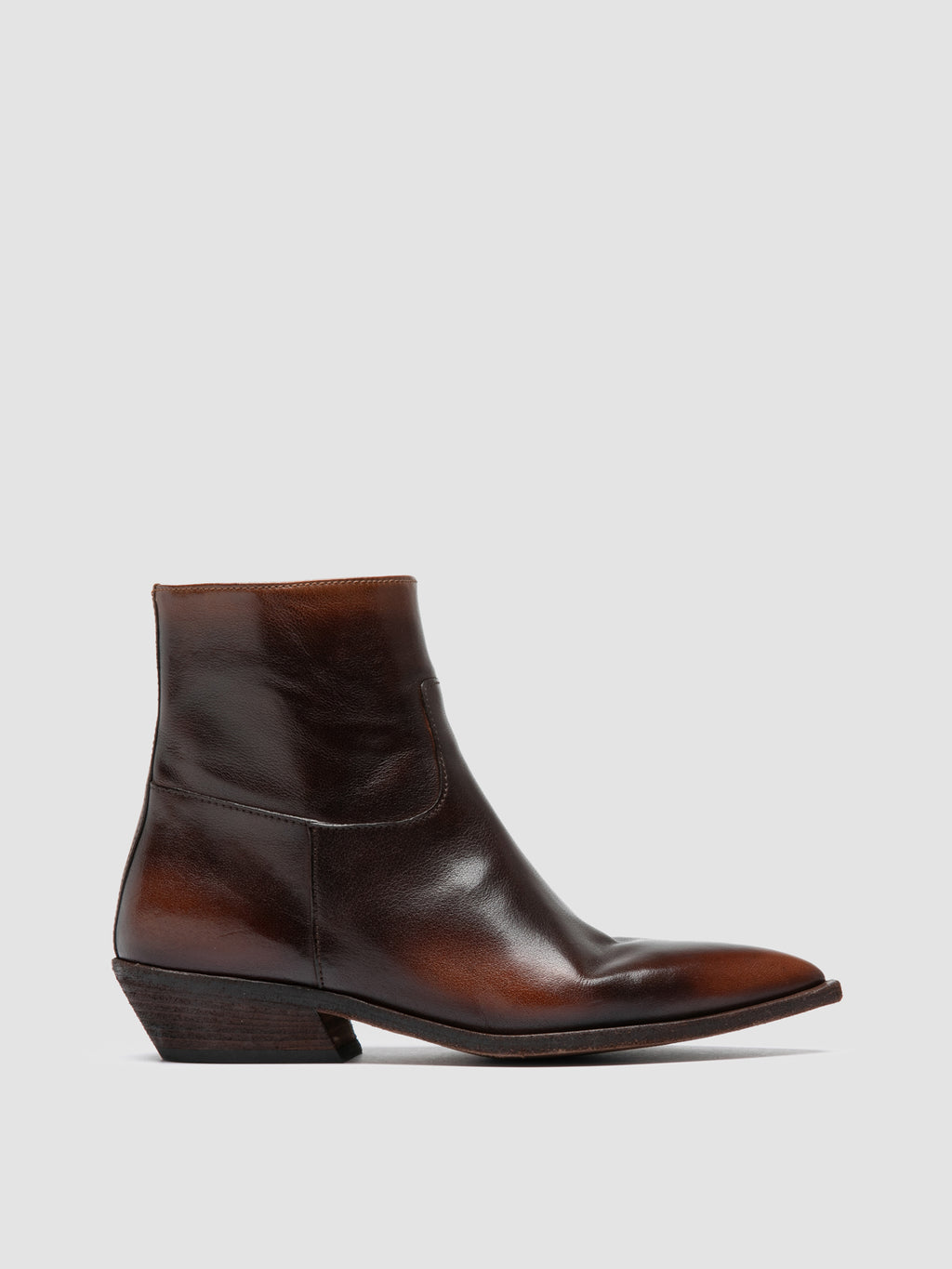 NOELIE DD 102 - Brown Leather Zip Boots - image 1,side view