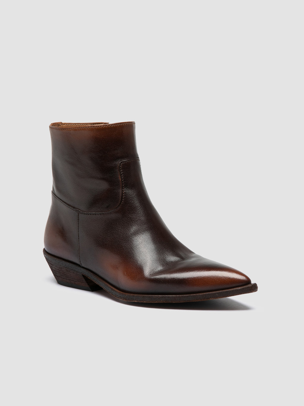 NOELIE DD 102 - Brown Leather Zip Boots - image 3,side view