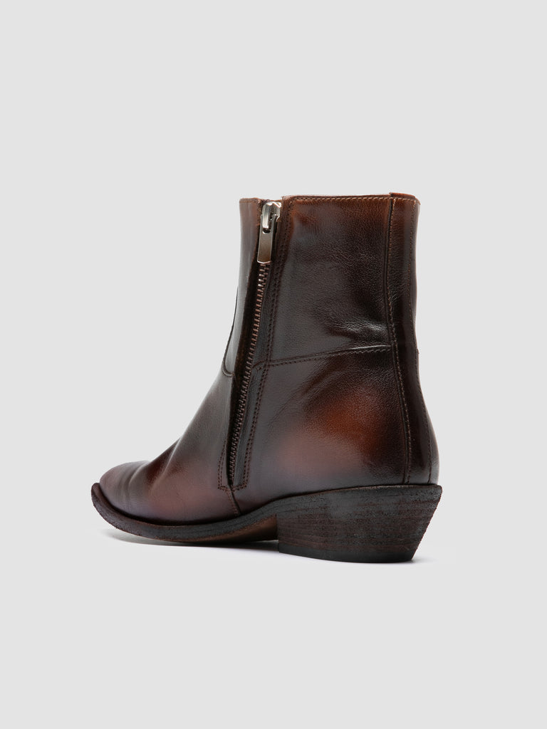 NOELIE DD 102 - Brown Leather Zip Boots