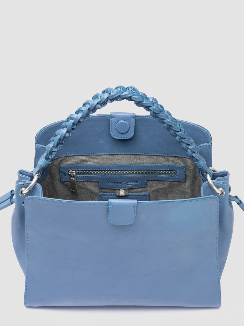 NOLITA WOVEN 231 - blaue Henkeltasche aus Leder