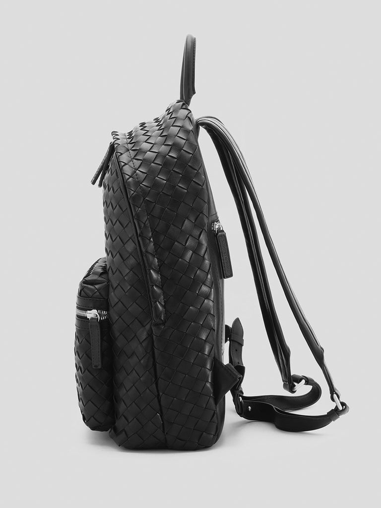 ARMOR 04 - Black Woven Leather Backpack