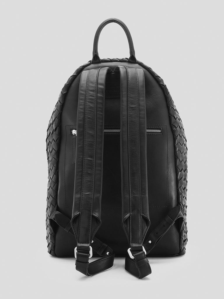 ARMOR 04 - Black Woven Leather Backpack