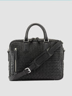 ARMOR 011 - Black Woven Leather Bag
