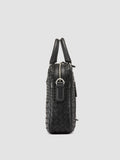 ARMOR 011 - Black Woven Leather Bag - thumb image 4,side view