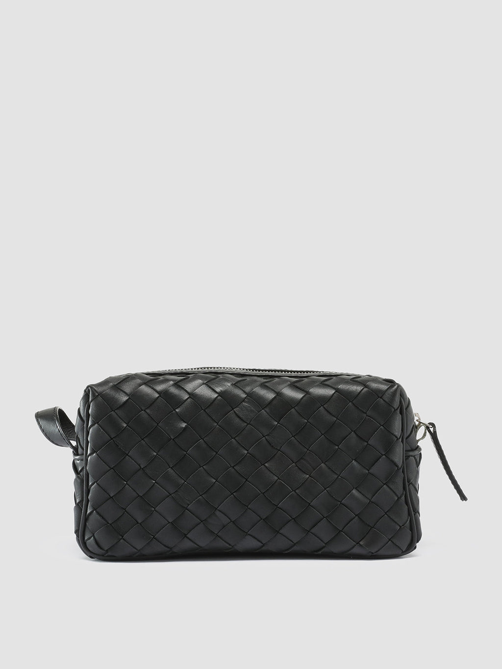 ARMOR 014 - schwarze Tasche aus gewebtem Leder - image 1,side view