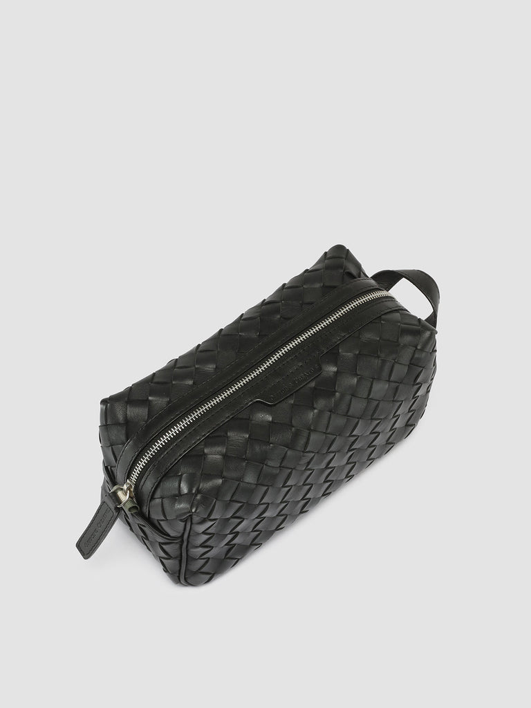 ARMOR 014 - schwarze Tasche aus gewebtem Leder-hover