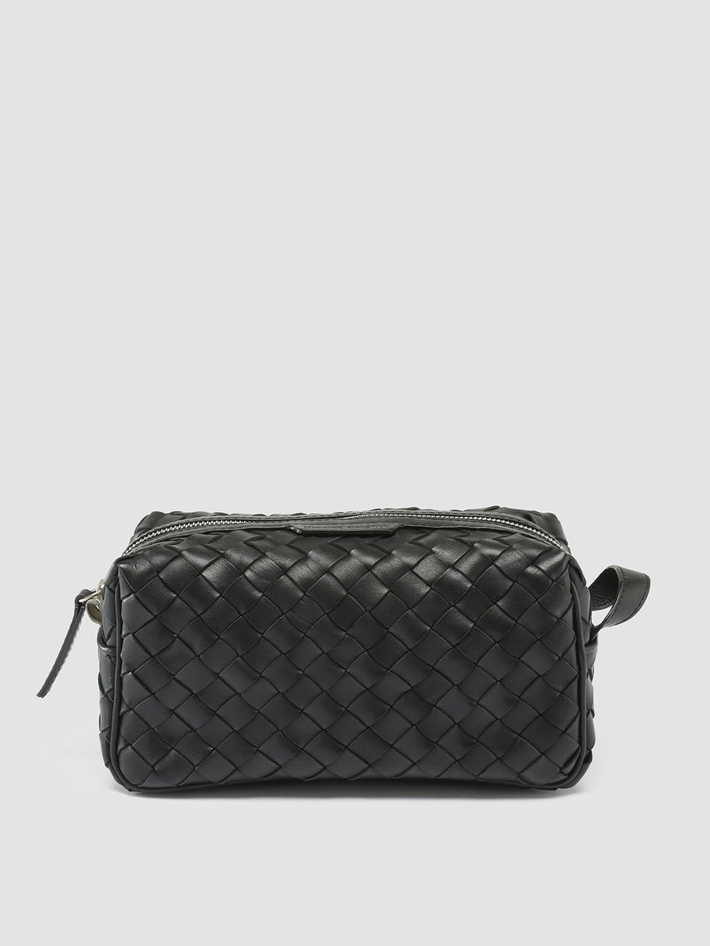 ARMOR 014 - schwarze Tasche aus gewebtem Leder - image 4,side view