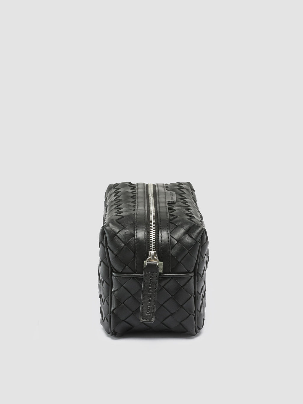 ARMOR 014 - schwarze Tasche aus gewebtem Leder - image 5,side view