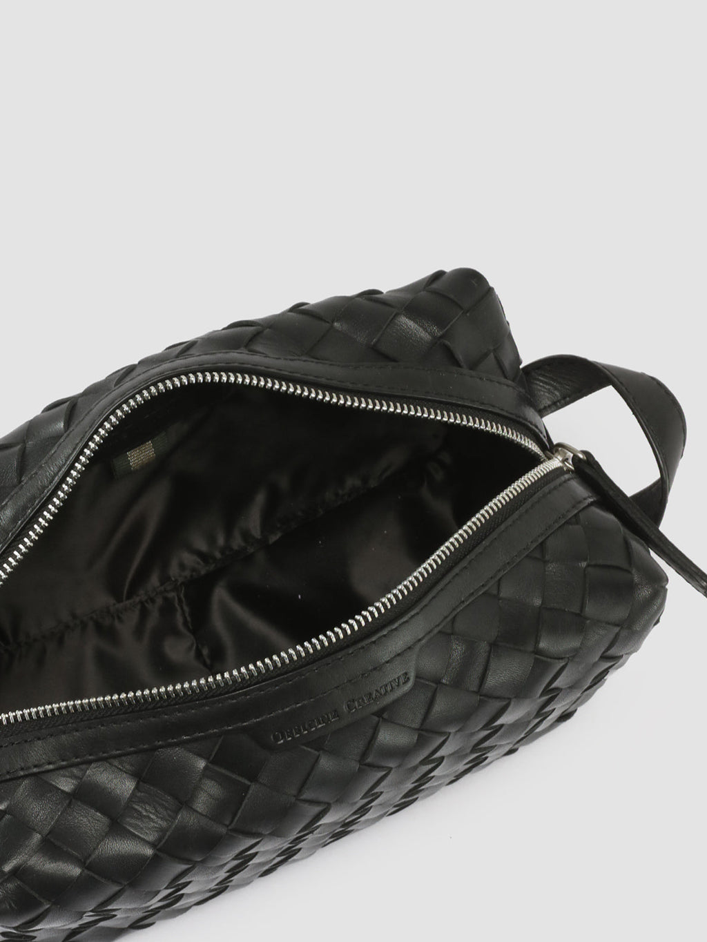 ARMOR 014 - schwarze Tasche aus gewebtem Leder - image 6,side view