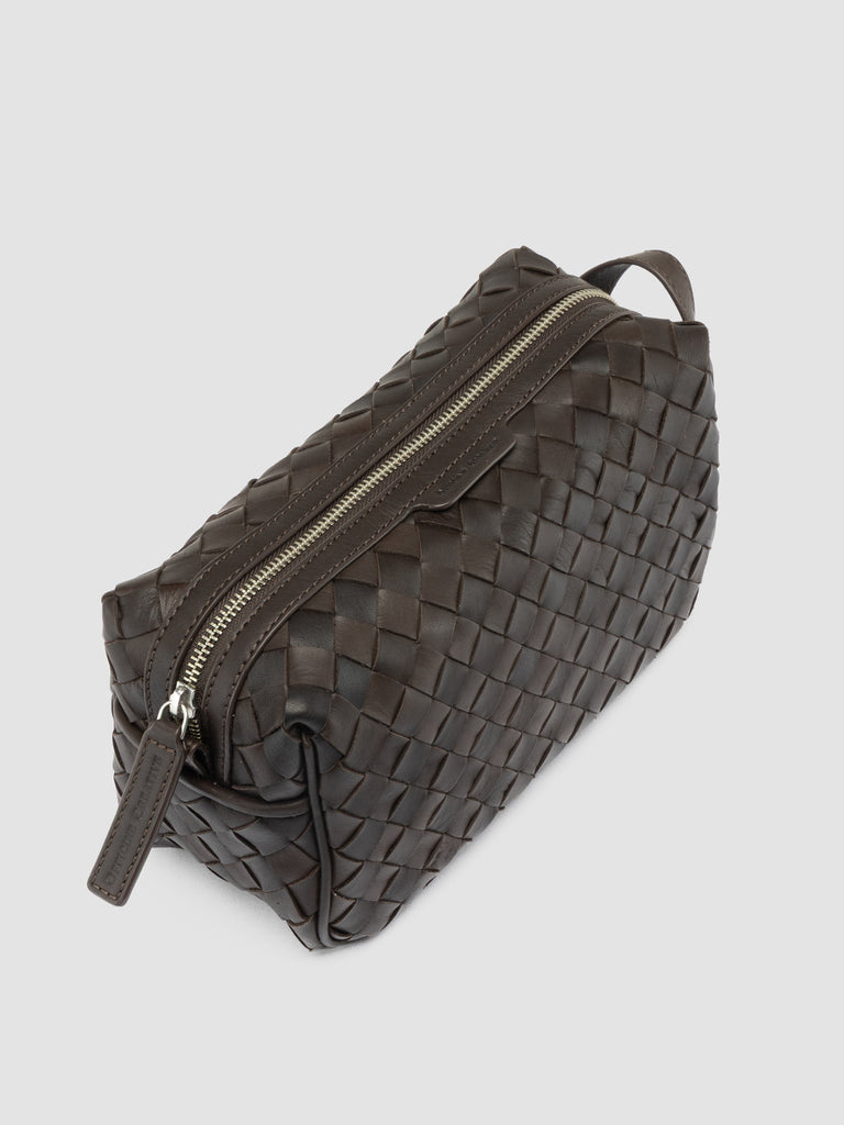 ARMOR 014 - Brown Woven Leather Pouch-hover
