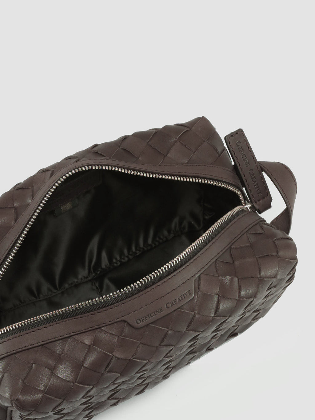 ARMOR 014 - braune Tasche aus gewebtem Leder - image 6,side view