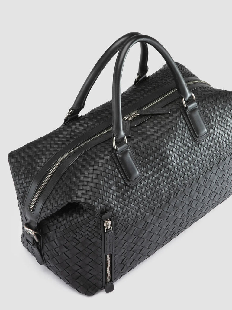 ARMOR 019 - Black Leather Travel Bag-hover