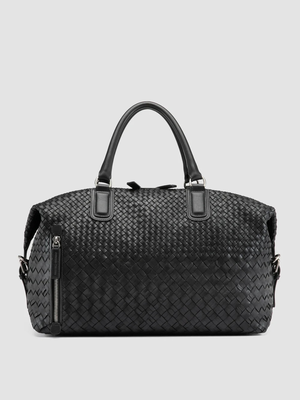 ARMOR 019 - Black Leather Travel Bag - image 3,side view