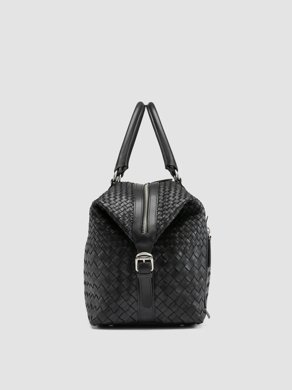 ARMOR 019 - Black Leather Travel Bag - image 4,side view