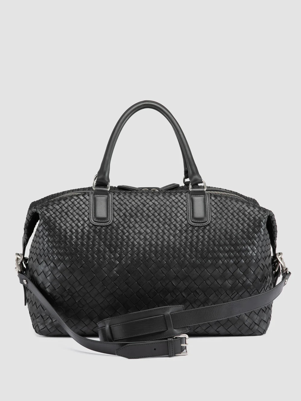 ARMOR 019 - Black Leather Travel Bag - image 5,side view