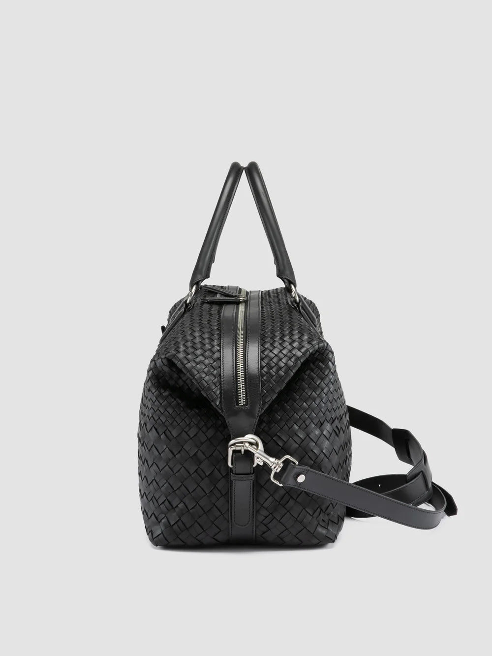 ARMOR 019 - Black Leather Travel Bag - image 6,side view