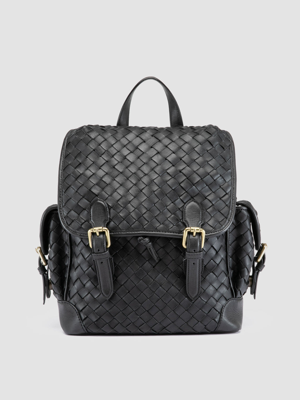 AURA 004 - Schwarzer Lederrucksack - image 1,side view