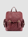 AURA 004 - Burgundy Leather Backpack - thumb image 1,side view