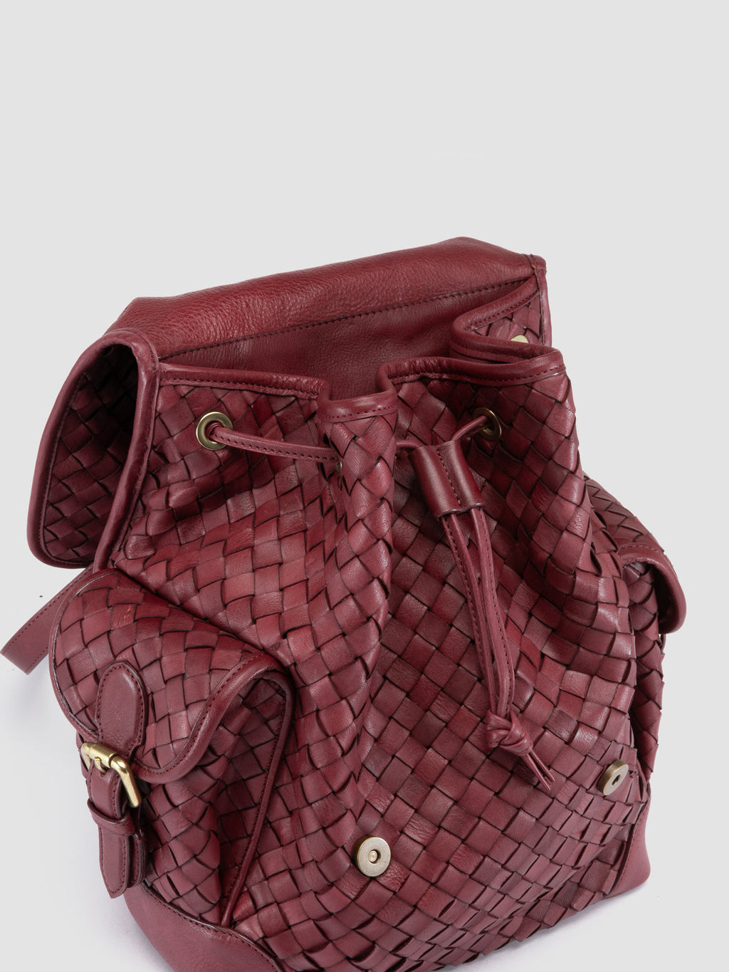 AURA 004 - Burgundy Leather Backpack - image 2,side view