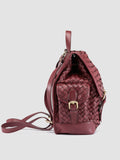 AURA 004 - Burgundy Leather Backpack - thumb image 3,side view