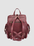 AURA 004 - Burgundy Leather Backpack - thumb image 4,side view