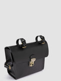 OC BIKE 001 - Schwarze Fahrradtasche aus Leder - thumb image 2,side view