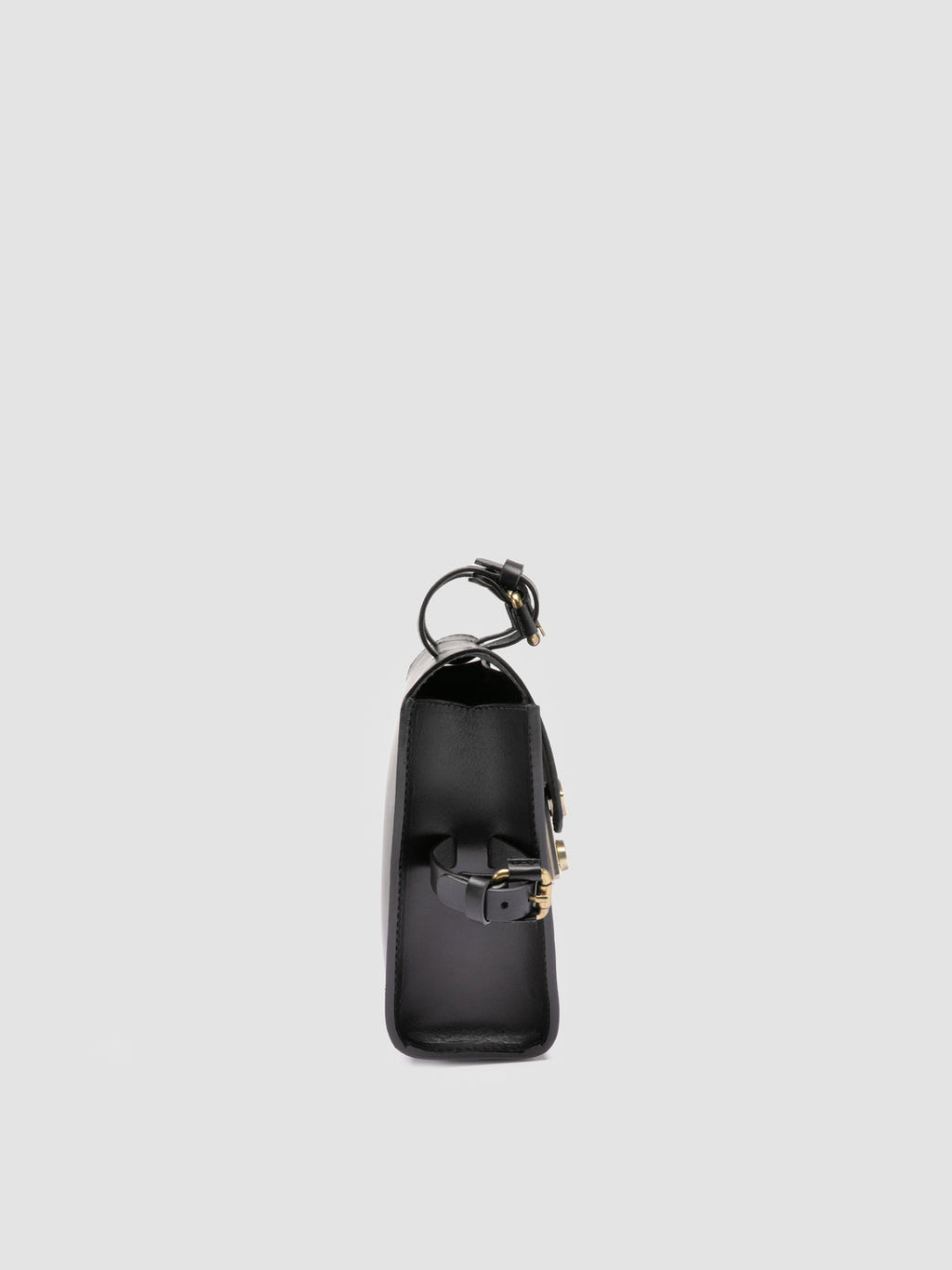 OC BIKE 001 - Schwarze Fahrradtasche aus Leder - image 3,side view