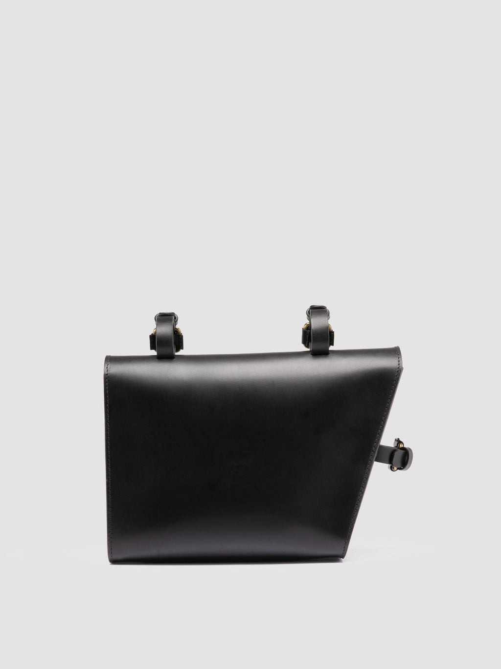 OC BIKE 001 - Schwarze Fahrradtasche aus Leder - image 4,side view