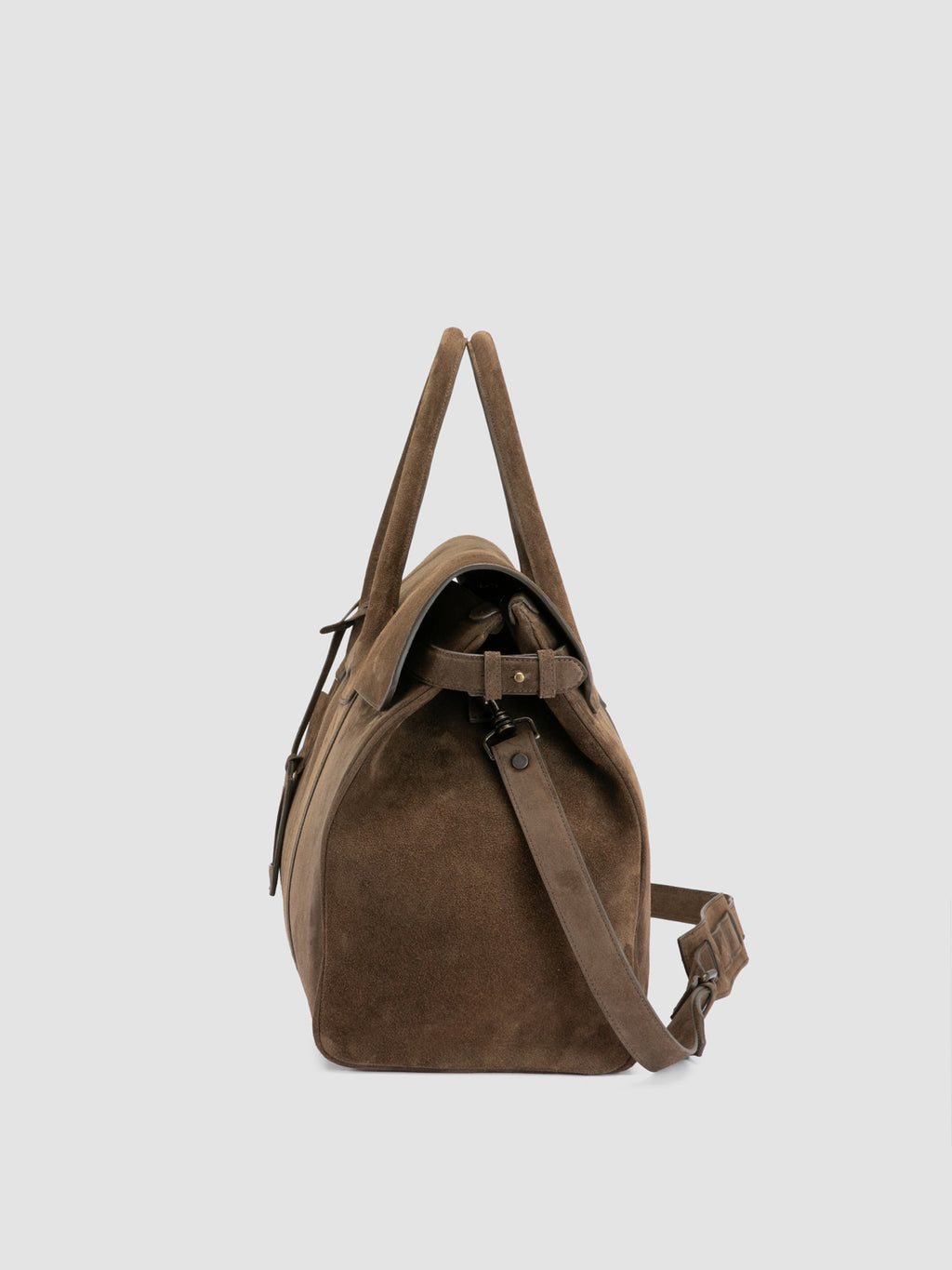 BOSTONIAN 001 - Brown Suede Travel Bag - image 6,side view
