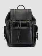 BOSTONIAN 003 - Schwarzer Lederrucksack