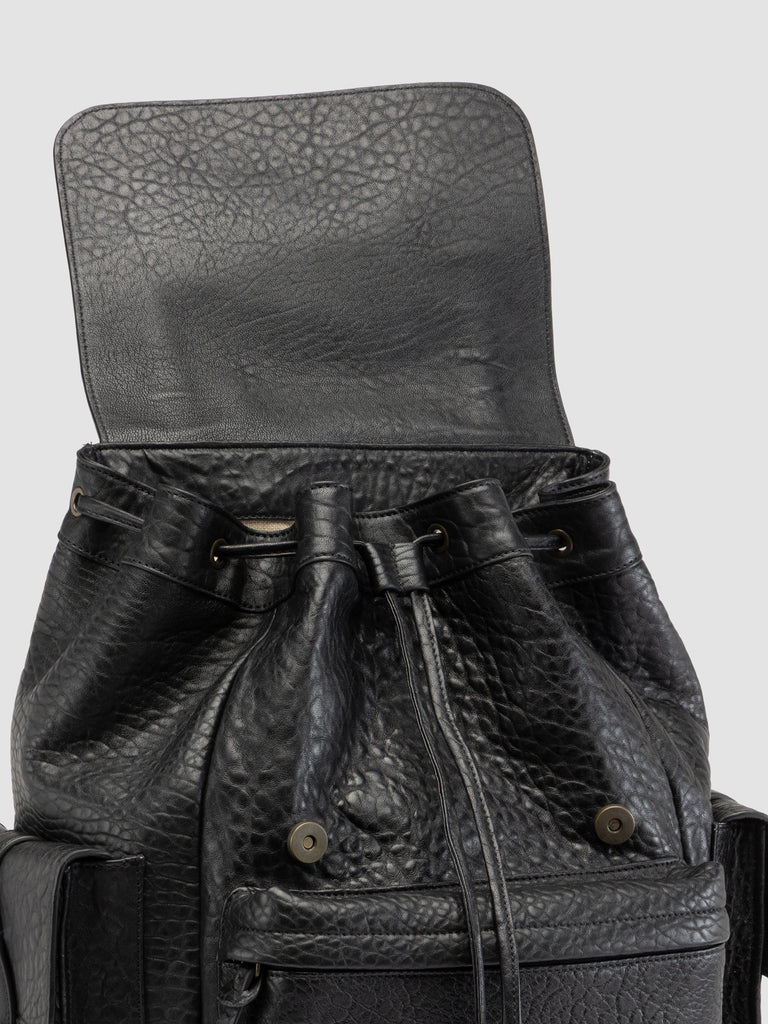 BOSTONIAN 003 - Black Leather Backpack-hover