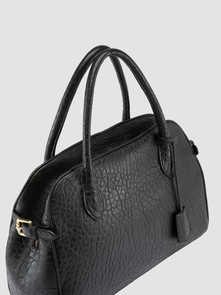 BOWLER 006 - Black Leather Shoulder Bags-hover