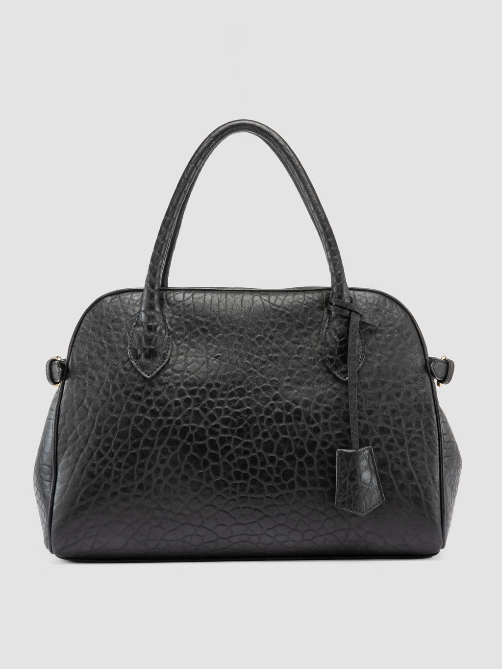 BOWLER 006 - Black Leather Shoulder Bags - image 3,side view