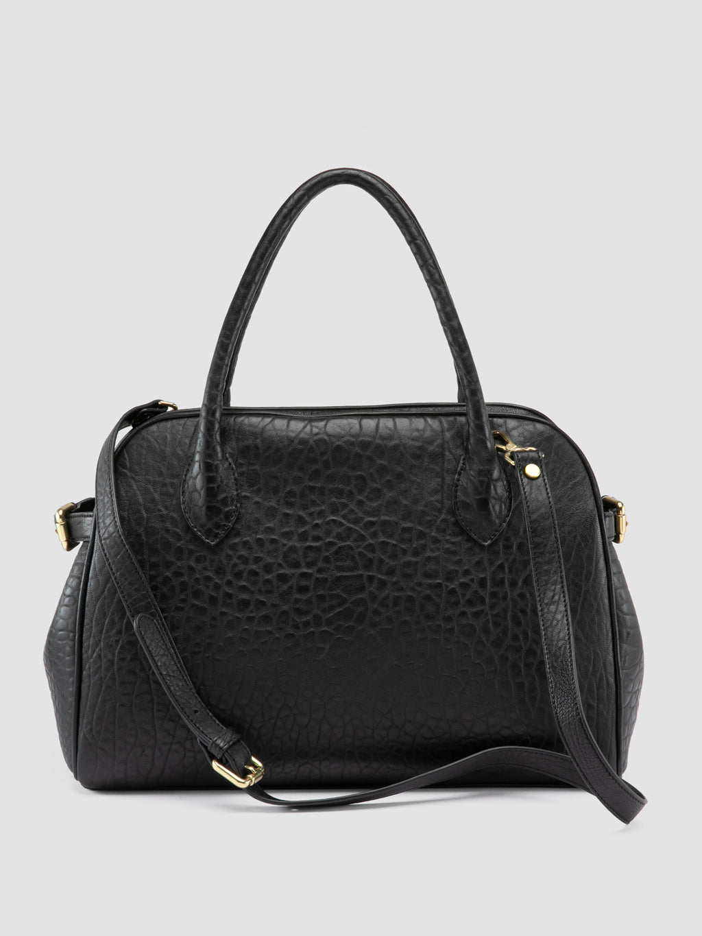 BOWLER 006 - Black Leather Shoulder Bags - image 5,side view