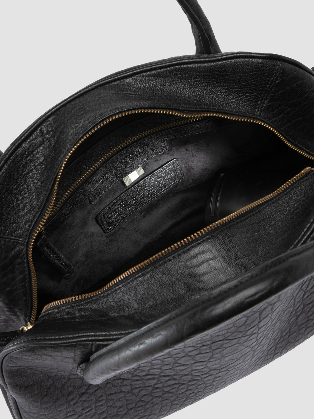 BOWLER 006 - Black Leather Shoulder Bags - image 7,side view
