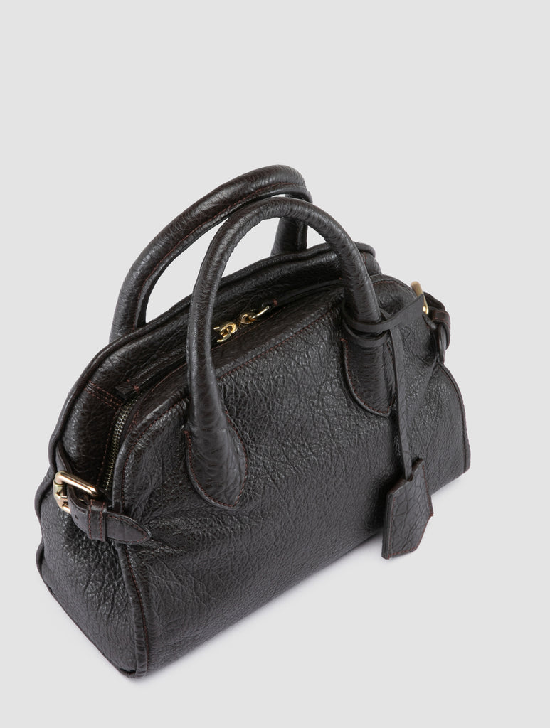 BOWLER 007 - Brown Leather Shoulder Bags-hover