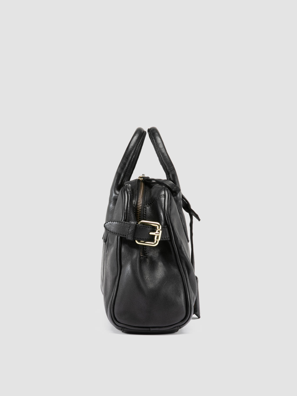 BOWLER 007 - Black Leather Shoulder Bags - image 4,side view