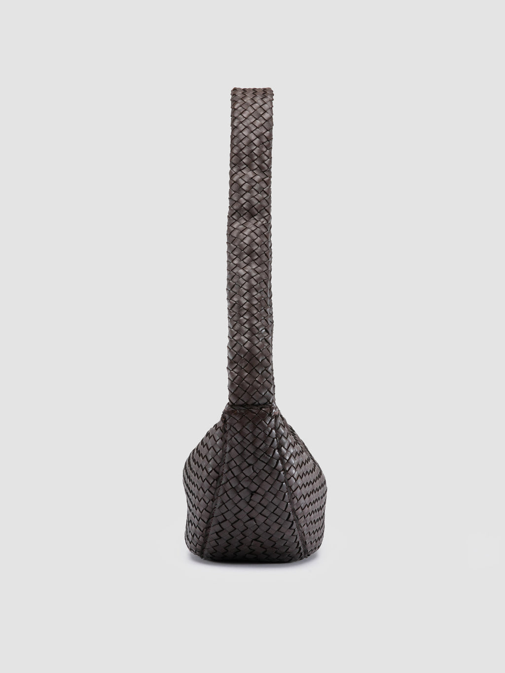 OC CLASS 068 - Brown Woven Leather Crossbody Bag - image 3,side view