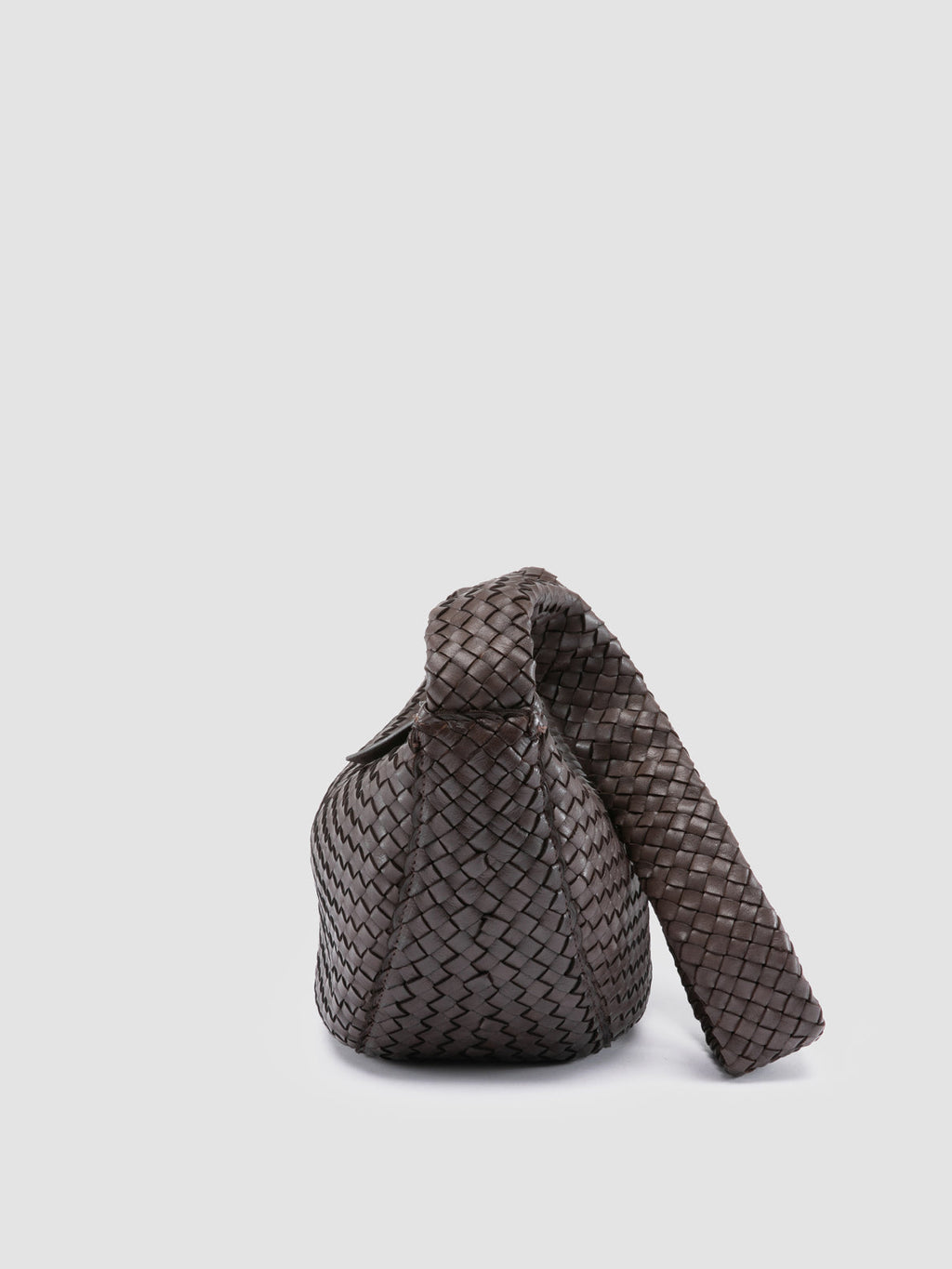 OC CLASS 068 - Brown Woven Leather Crossbody Bag - image 5,side view