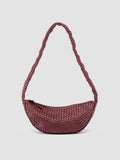 OC CLASS 068 - Burgundy Woven Leather Crossbody Bag - thumb image 1,side view