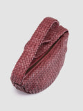 OC CLASS 068 - Burgundy Woven Leather Crossbody Bag - thumb image 2,side view