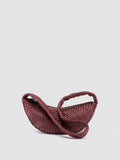 OC CLASS 068 - Burgundy Woven Leather Crossbody Bag - thumb image 4,side view