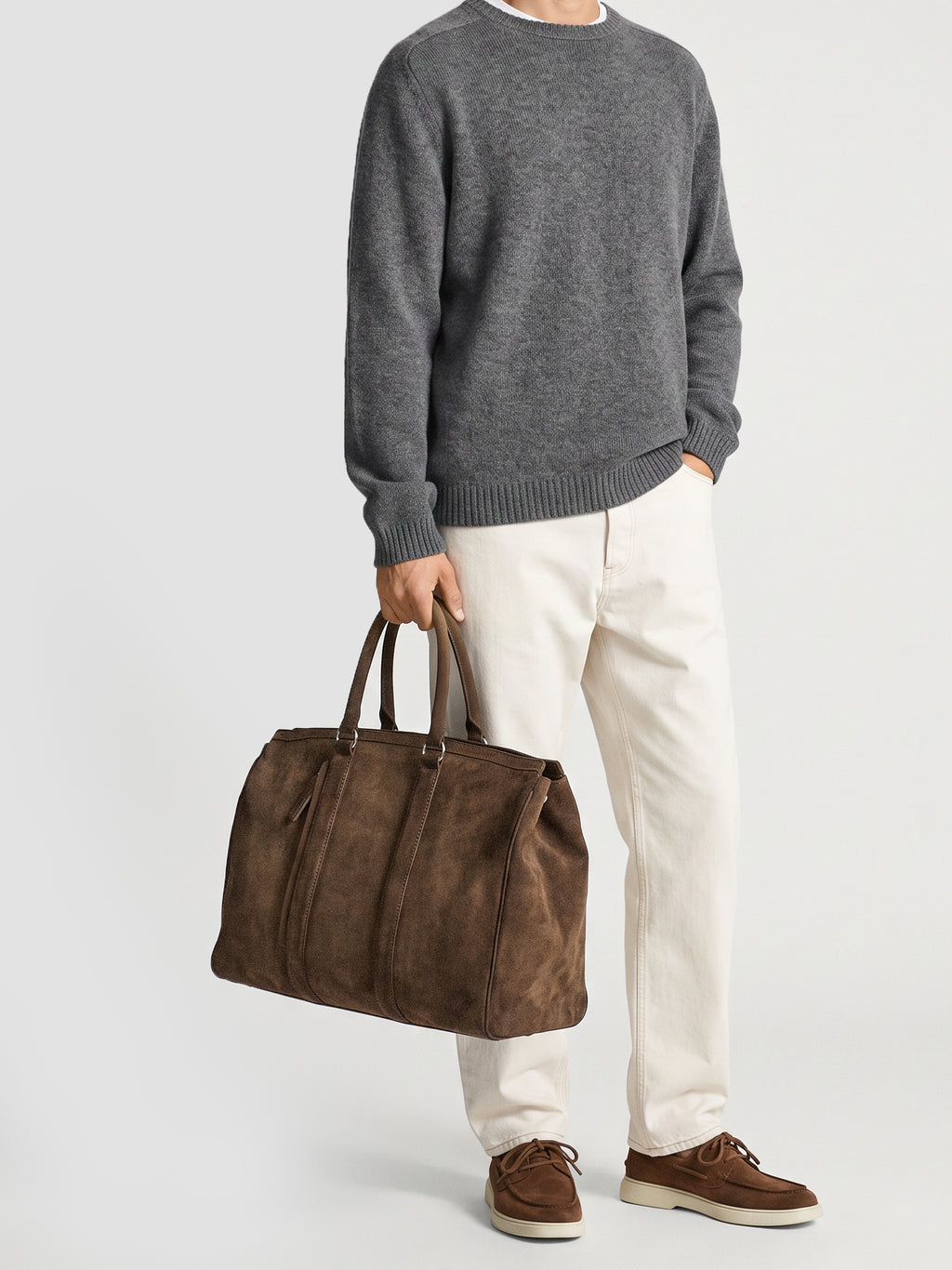 QUENTIN 009 - braune Wildledertasche - image 2,side view