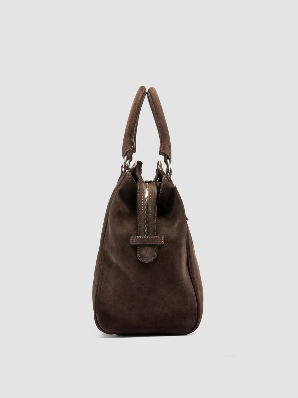 QUENTIN 009 - Taupe Suede Bag - image 4,side view